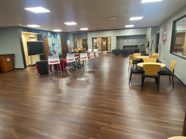 Large open space with various modular seating options