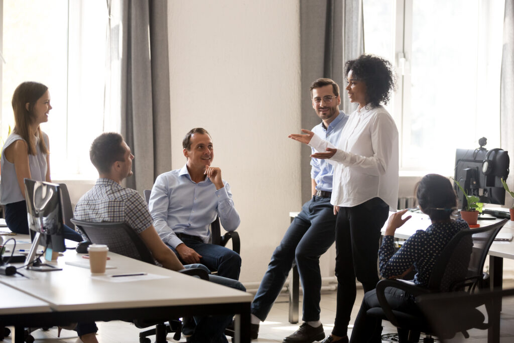 Team presentation in a planning meeting